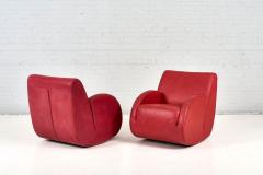 Pair Vladimir Kagan Leather Rocking Chairs 1980 - 2493230