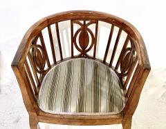 Pair Walnut Biedermeier Barrel Back Chairs - 2517878