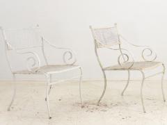 Pair White Painted Metal Garden Chairs American mid 20th Century - 3529177