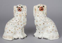 Pair White Staffordshire Dogs - 821618