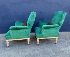 Pair William IV Early Victorian Club Chairs Style of Howard Sons - 3365805