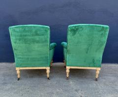 Pair William IV Early Victorian Club Chairs Style of Howard Sons - 3365806