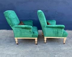 Pair William IV Early Victorian Club Chairs Style of Howard Sons - 3365809