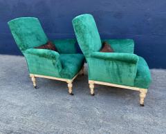 Pair William IV Early Victorian Club Chairs Style of Howard Sons - 3365811