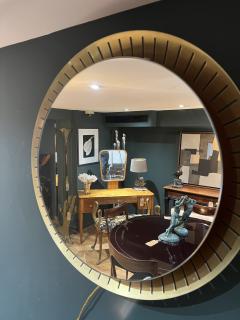 Pair brass backlit circular mirrors - 3215901