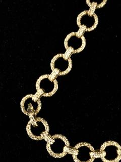 Pair heavy 14k gold link textured Necklaces Hand made Vintage 60s - 1788743