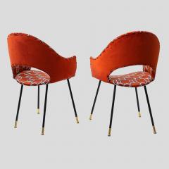 Pair iconic round back chairs upholstered in Hermes fabric - 3982113