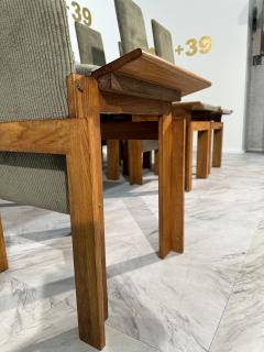 Pair of 12 Wood Mid Century Italian Dining Chairs 1960s - 3459781