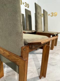 Pair of 12 Wood Mid Century Italian Dining Chairs 1960s - 3459782