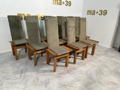 Pair of 12 Wood Mid Century Italian Dining Chairs 1960s - 3459787