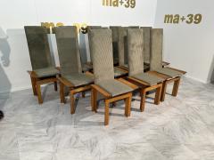Pair of 12 Wood Mid Century Italian Dining Chairs 1960s - 3459790