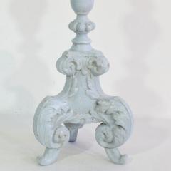 Pair of 17 18th Century Italian Carved Wooden Baroque Candleholders - 4113922