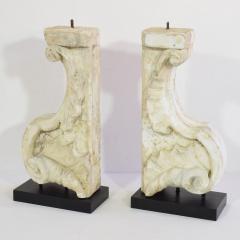 Pair of 17th 18th Century Italian White Marble Baroque Ornaments - 4119336