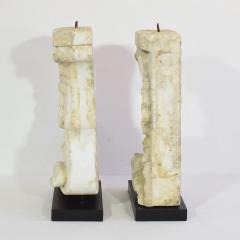 Pair of 17th 18th Century Italian White Marble Baroque Ornaments - 4119355
