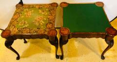 Pair of 18th 19th Century Georgian Compatible Card Game or Flip Top Tables - 1287928