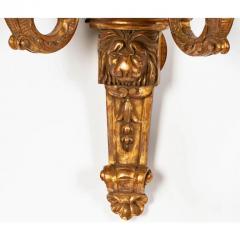 Pair of 18th C Style Italian Giltwood Regency Light Wall Sconces - 4045853