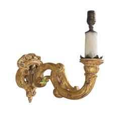 Pair of 18th C Style Louis XV Giltwood Wall Light Sconces - 4157677