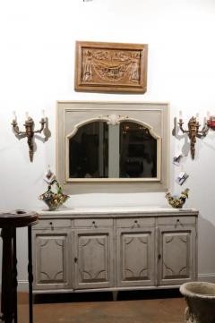 Pair of 18th Century Architectural Panels with Swags Hand Carved in Low Relief - 3420275