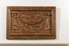 Pair of 18th Century Architectural Panels with Swags Hand Carved in Low Relief - 3420339