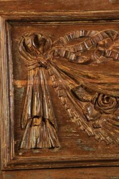 Pair of 18th Century Architectural Panels with Swags Hand Carved in Low Relief - 3420375