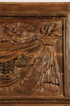 Pair of 18th Century Architectural Panels with Swags Hand Carved in Low Relief - 3420427