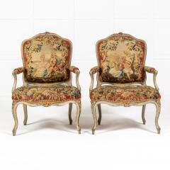 Pair of 18th Century French Abusson Tapestry Chairs - 3611722