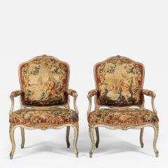 Pair of 18th Century French Abusson Tapestry Chairs - 3778450