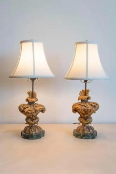 Pair of 18th Century French Giltwood Fragment Table Lamps - 4001743