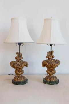 Pair of 18th Century French Giltwood Fragment Table Lamps - 4001810