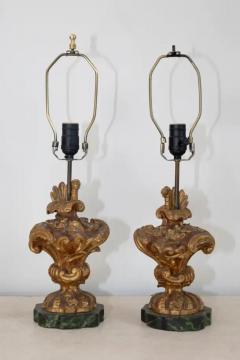 Pair of 18th Century French Giltwood Fragment Table Lamps - 4001827