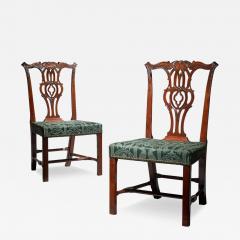 Pair of 18th Century George III Carved Mahogany Chippendale Chairs - 3124596