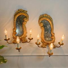 Pair of 18th Century Gilt Wood and Gesso Girandoles - 3346793