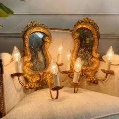 Pair of 18th Century Gilt Wood and Gesso Girandoles - 3346794