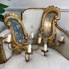 Pair of 18th Century Gilt Wood and Gesso Girandoles - 3346797