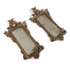 Pair of 18th Century Giltwood Mirrored Sconces - 3974940