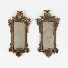 Pair of 18th Century Giltwood Mirrored Sconces - 3976726