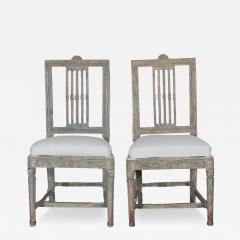 Pair of 18th Century Gustavian Side Chairs with Original Paint from Lindome - 4305803