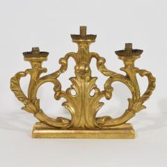 Pair of 18th Century Italian Carved Giltwood Baroque Candleholders - 4113884