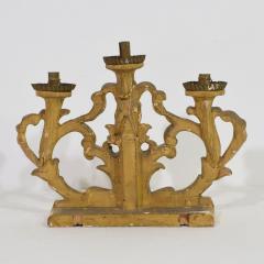 Pair of 18th Century Italian Carved Giltwood Baroque Candleholders - 4113987
