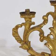 Pair of 18th Century Italian Carved Giltwood Baroque Candleholders - 4113999