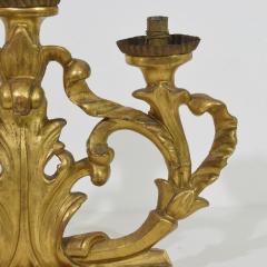 Pair of 18th Century Italian Carved Giltwood Baroque Candleholders - 4114050
