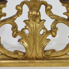 Pair of 18th Century Italian Carved Giltwood Baroque Candleholders - 4114055