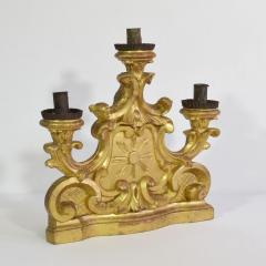 Pair of 18th Century Italian Carved Giltwood Baroque Candleholders - 4114458