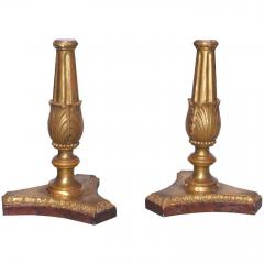 Pair of 18th Century Italian Neoclassical Giltwood Candleholders - 449020