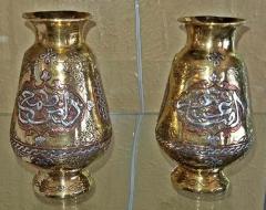 Pair of 18th Century Middle Eastern Damascene Vases - 1704959