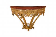 Pair of 18th Century Spanish Carved Giltwood and Painted Top Wall Mounted Consol - 4626381