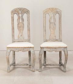 Pair of 18th Century Swedish Pine Folk Side Chairs - 4242578