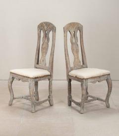 Pair of 18th Century Swedish Pine Folk Side Chairs - 4242579