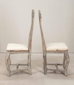 Pair of 18th Century Swedish Pine Folk Side Chairs - 4242580