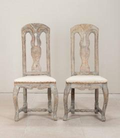 Pair of 18th Century Swedish Pine Folk Side Chairs - 4242582